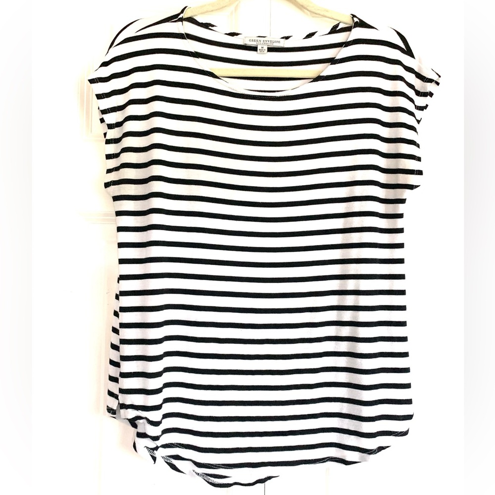 Green Envelope Striped Tee